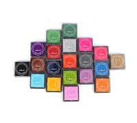 Luocute Tampon Encreur, 20 Couleurs Non Toxiques, Tampon Encreur Soluble dans l'eau, pour Scrapbooking, en Caoutchouc avec étui de Rangement Ferme, pour Scrapbooking, Album Photo, Cartes de Vœux,