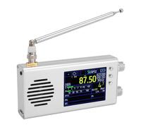 Luocute TEF6686 Récepteur Radio à Ondes Courtes SSB Portable, Affichage LCD de 3,2 Pouces Double Haut-parleurs Stéréo 5000mAh Batterie AM FM SW CB VHF UHF WX Air LW MW Receiver Radio à (Silver)