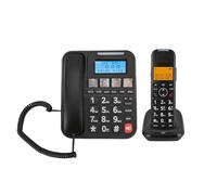 Luocute Téléphone sans Fil, Système Extensible avec Répondeur, Blocage D'appels, Numérotation Photo, Identification Bilingue de L'appelant, Grand écran de 2 Pouces, Grosses Touches, (Prise UE)