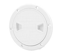Luocute Trappe de Pont Marine de 4 Pouces, Trappe D'inspection de Bateau Ronde en ABS avec Couvercle Amovible et Joint Torique, Conception Renforcée Antidérapante pour Installations (White)