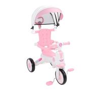Luocute Tricycle pour bébé, Poignée de Poussée Réglable pour Parents avec Repose-Pieds Amovible et Roues EVA élargies, Auvent à Plusieurs étages pour Les âges de 18 Mois à 5 Ans (Pink)
