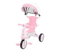 Luocute Tricycle pour bébé, Tricycle Multifonctionnel 7 en 1 pour Tout-Petits avec Poignée de Poussée Réglable et Auvent Amovible, pour Garçons et Filles âgés de 18 Mois à 5 Ans (Pink)