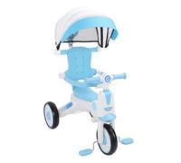 Luocute Tricycle pour bébé, Tricycle Multifonctionnel pour Enfants avec Poignée Parentale Réglable, Auvent Amovible et Roues EVA élargies, pour Garçons et Filles âgés de 18 Mois à 5 Ans (Blue)