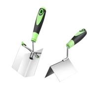 Luocute Truelle d'angle pour Cloisons Sèches, Acier Inoxydable à L'intérieur et à L'extérieur, Angle de 90 Degrés (Poignée Noire Verte)