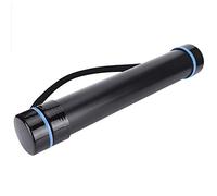 Luocute Tube de Rangement pour Dessin, Tube Noir Télescopique Extensible | Matériau d'étanchéité en Plastique, Longueur Réglable 51,5-86,5 Cm, Diamètre 8,8 Cm, Idéal pour les Plans, Cartes, Documents