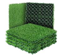 Luocute Tuiles de Gazon Artificiel 12PCS, 11,81x11,81 Pouces