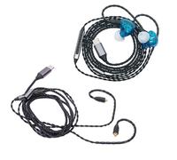 Luocute Type C Câble Casque, MMCX pour Taper C Cordon de Remplacement avec Microphone en Ligne, Câble de 47,24 Pouces pour IE300 IE600 IE900, SE215, SE846, Série ES, pour les