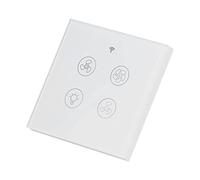 Luocute Wifi Ventilateur Interrupteur avec Télécommande RF et Contrôle | Panneau tactile en verre trempé, fonctionne avec Alexa, Home, minuterie, pour l\'éclairage domestique