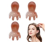 LUODAKA Lot de 3 outils de massage du cuir chevelu (style pieuvre, 8 nœuds flexibles pour soulager le stress et se détendre en profondeur) en résine, facile à nettoyer, pratique pour la maison/voyage