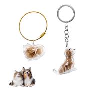 LUODAKA Porte-clés en poils de chat et poils de chien, souvenir de bouteille de rangement pour poils d'animaux, souvenir de fourrure de chat, un merveilleux cadeau pour commémorer et se souvenir