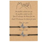 LUODAN 3 Pièces Bracelet Ajustable Bracelet avec Bande Textile Noir Cadeau pour Amitié, Cadeau pour Ados Femme Homme Famille Amie Fille garçon,Remerciement, Souhait (4)