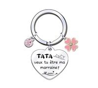 LUODAN Annonce grossesse tata porte clef,Cadeau tata veux tu être ma marraine cadeau annonce grossesse tata porte clef futur tata bts porte clef meilleure tata porte clef,tu va être tata
