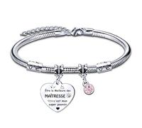 LUODAN Cadeau Atsem Bracelet,Cadeau Maitresse D Ecole Fin D Annee Cadeau Atsem Cadeau Directrice D'école Fin D'année Cadeau Assistante Maternelle Cadeau Maître D'école Fin D'année Idée (5)