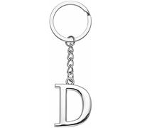 LUODAN Cadeau Femme Homme Porte-clés, Argent A-Z 26 lettre initiale pendentif porte-clés-Cadeaux Sœurs Amitié Collègue Papa Marraine Parrain idées Cadeaux Meilleur Ami Anniversaire (D)