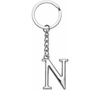 LUODAN Cadeau Femme Homme Porte-clés, Argent A-Z 26 lettre initiale pendentif porte-clés-Cadeaux Sœurs Amitié Collègue Papa Marraine Parrain idées Cadeaux Meilleur Ami Anniversaire (N)