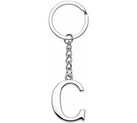 LUODAN Cadeau Femme Homme Porte-clés, Argent A-Z 26 lettre initiale pendentif porte-clés-Cadeaux Sœurs Amitié Collègue Papa Marraine Parrain idées Cadeaux Meilleur Ami Anniversaire (C)