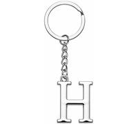 LUODAN Cadeau Femme Homme Porte-clés, Argent A-Z 26 lettre initiale pendentif porte-clés-Cadeaux Sœurs Amitié Collègue Papa Marraine Parrain idées Cadeaux Meilleur Ami Anniversaire (H)