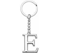 LUODAN Cadeau Femme Homme Porte-clés, Argent A-Z 26 lettre initiale pendentif porte-clés-Cadeaux Sœurs Amitié Collègue Papa Marraine Parrain idées Cadeaux Meilleur Ami Anniversaire (E)