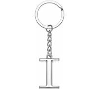 LUODAN Cadeau Femme Homme Porte-clés, Argent A-Z 26 lettre initiale pendentif porte-clés-Cadeaux Sœurs Amitié Collègue Papa Marraine Parrain idées Cadeaux Meilleur Ami Anniversaire (I)