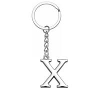 LUODAN Cadeau Femme Homme Porte-clés, Argent A-Z 26 lettre initiale pendentif porte-clés-Cadeaux Sœurs Amitié Collègue Papa Marraine Parrain idées Cadeaux Meilleur Ami Anniversaire (X)