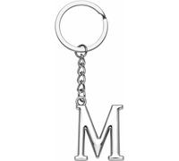 LUODAN Cadeau Femme Homme Porte-clés, Argent A-Z 26 lettre initiale pendentif porte-clés-Cadeaux Sœurs Amitié Collègue Papa Marraine Parrain idées Cadeaux Meilleur Ami Anniversaire (M)