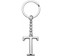 LUODAN Cadeau Femme Homme Porte-clés, Argent A-Z 26 lettre initiale pendentif porte-clés-Cadeaux Sœurs Amitié Collègue Papa Marraine Parrain idées Cadeaux Meilleur Ami Anniversaire (T)