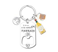 LUODAN Cadeau Parrain Porte-clés Cadeaux parrain Demande Annonce Naissance Baptême Communion Surprise Noël Fête des pères