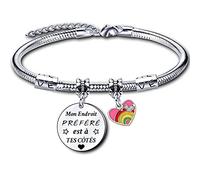 LUODAN Femme Bracelets Cadeau,Est Gravé -Mon Endroit préféré est à tes côtés,Bracelets pour Mamma Soeur Grand-mère Mamie Tante Cadeaux de noël d'anniversaire de famille