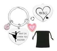LUODAN Porte Clés Danse Cadeau Danse,Prof De Danse Qui Déchire,Porte Clés Danse,Merci Danse