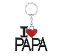 LUOEM J'AIME PAPA Lettres Porte-clés Anneau Bijoux Métal Porte-clés pour Fête des Pères D'anniversaire