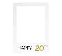 LUOEM Joyeux 20ème Anniversaire Anniversaire Image Selfie Cadre Coupures Photo Booth Props pour De Mariage Partie