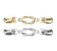 LUOEM Lot de 2 clips de col vintage pour pull - Doré et argenté - Pour cardigan ou châle