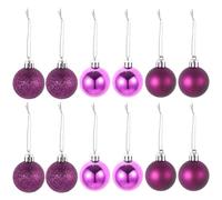 LUOEM Lot de Boules de Noël incassables Boules décoration Noël à accrocher dans Le Sapin, Violet