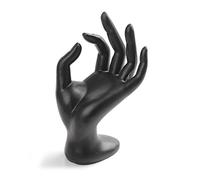 LUOEM Porte-Bijoux en Forme de Main Faisant Un Signe OK, pour Le Rangement des bagues, Helles Schwarz, 17x11cm