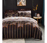 Luofanfei Sets de Housse de Couette 220x240 Gris Noir Anthracite Parure de lit 2 Personnes Microfibre Modern 3D Géométrique Ensembles Literie avec Fermeture éclair et 2X 65x65cm Taies d'oreiller