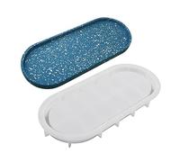 LUOFANG Moule de Dessous de Verre Ovale en Silicone, cendrier, Plateau de plâtre en Ciment, moules de Moulage en résine époxy, Artisanat de décoration de Maison