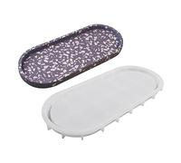 LUOFANG Moule de Dessous de Verre Ovale en Silicone, cendrier, Plateau de plâtre en Ciment, moules de Moulage en résine époxy, Artisanat de décoration de Maison