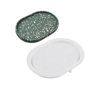 LUOFANG Moule de Dessous de Verre Ovale en Silicone, cendrier, Plateau de plâtre en Ciment, moules de Moulage en résine époxy, Artisanat de décoration de Maison