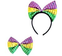 LUOFENG Bandeau à paillettes avec nœuds pour cheveux - Accessoire tendance pour fête et célébration