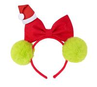 LUOFENG Bandeau de Noël pelucheux avec bonnets de Père Noël, nœuds, bandeau élastique réglable pour les fêtes de fin d'année, cosplay, costume