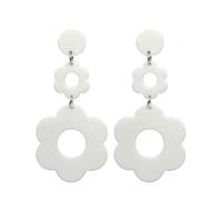 LUOFENG Boucles d'oreilles à Fleurs en Acrylique pour Femmes, Boucles d'oreilles à Double Marguerite, Boucles d'oreilles à Fleurs en résine pour Filles et Adolescentes