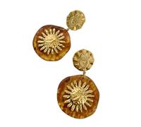 LUOFENG Boucles d'oreilles marguerites vintage en acier inoxydable - Décoration portable en acrylique - Pour femme - À porter au quotidien