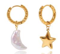 LUOFENG Boucles d'oreilles pendantes asymétriques en acier inoxydable léger Faux bijoux