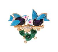 LUOFENG Broche créative en forme d'oiseau bleu avec cristaux pour un usage quotidien et des occasions spéciales