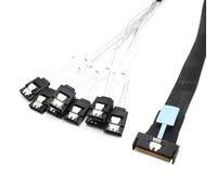 LUOFENG Câble serveur MCIO 8i 74p vers 8 x SATA MCI0 8i 74 broches mâle vers 8 x SATA mâles 50 cm