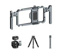 LUOFENG Cage de téléphone en métal longueur réglable largeur pour smartphones 17,2 x 9 cm Construction en alliage d'aluminium 1/4 trou de vis 5 Cold Shoe