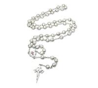 LUOFENG Collier avec pendentif en forme de croix pour femme, collier de perles de coquillages, religieuse, croix, dieu béni, collier pour filles, maman, épouse, cadeau pour la fête des mères ou un