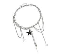 LUOFENG Collier avec pendentif étoile creuse tendance pour femme, bijou tendance en alliage léger, accessoire de superposition