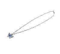 LUOFENG Collier pour femme, élégant collier en cristal bleu fait à la main, longueur réglable, accessoire de chaîne de clavicule