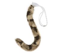 LUOFENG Costume de léopard en fausse fourrure pour chat - Longue queue de loup et de renard, réglable pour Halloween et Noël